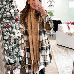 Plaids shacket oversized Tunic women shirt button front